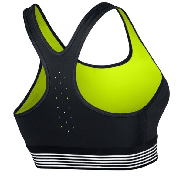 Nike Pro Dri-FIT Classic GRX Sports Bra – Black/Neon – Size Large - Picture 2 of 5